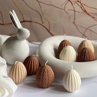 2pcs Easter Egg Candle Mold Set - Silicone Multi-Use Mold for Scented Candles, Cement, Plaster, Clay and Resin Crafts
