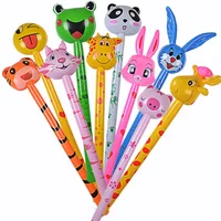 Wild Animal Head Toy Balloon Stick Wild One Party Decor Animal Party Birthday Party Balloon Kids Safari Woodland Forest Theme