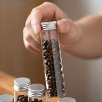 【ZYAO-1】10PCS Mini PET Bottles Kitchen Clear Sealed Can Coffee Beans Storage Container Tube Aluminum Lid Sealed Canister