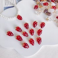 2Pc 3D Resin Sweet Strawberry Bead Pendant Charms Diy Handmade Jewelry Making Earring Necklace Bracelet Keychains Accessories