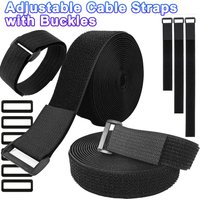 1/2/5Meter Adjustable Cable Straps with Buckles Reusable Fastening Cable Ties Hook and Loop Securing Strap for Cord Organiser