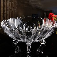 Creative Glass Fruit Bowl Light Luxury Transparent Snack Plate for Home Living Room Candy Snack Dessert Biscuit Fruit Tray