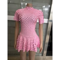Showgirl Outfit Shell Sequins Mini Dress Nightclub Dance Performance Clothing Bodysuit Birthday wear