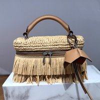 Classic Mini Straw Box Bag For Women Luxury Designer Handbag And Purse 2026 New In Grass Flower Hangings Handle Tassel Shoulder