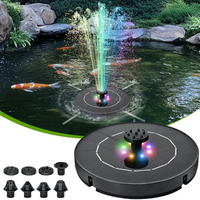 Solar Fountain for Bird Bath Water Pump with Colorful Lights Independent Portable For Garden Pond Swimming Pool Aquarium