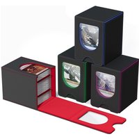 New windowed card storage box, capable of holding over 100 single set cards, with PU leather magnetic sealing, suitable for magi