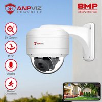 Anpviz Smart 4k 8MP POE IP PTZ-camera 5X optische zoom Audiocamera IR 30m Buitenbeveiliging Detectie van menselijke voertuigen