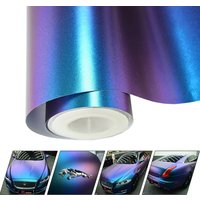 30 x 100CM Chameleon Vinyl Wrap Matte Metallic Vehicle Film Purple to Blue Stretchable Air Release DIY Decals (Purple to Blue)
