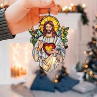 Acrylic Window Hanging Ornament Pattern Suncatcher Decoration Gift Wall Jesus Pendant Mary Doorway Car Christian Virgin F7h1