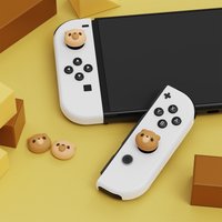PlayVital Joystick Caps for Nintendo Switch/Switch Lite/Switch OLED Joycon, Lovely Thumb Grips - Cozy Bear & Melon Sweeties Duo