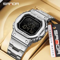 SANDA 2172 2173 Fashion Electronic Men's Watch Multi Functional Waterproof Complete Calendar Watch for Men Relogios Masculino