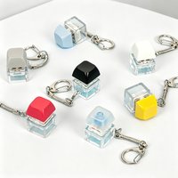 Fingertip Keyboard Keychain Fidget Toy, Clicker Mechanical Keyboard Fidget Keychain Toys, Decompression Antistress Toy Gift