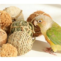 1PC Parrot Chew Toys Bird Toys for Large Birds Rattan Wicker Balls Parakeet Chewing Toys for Budgies Conures Hamsters Bunny Toy