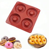 1PC 4 Holes Donut Silicone Mold High Temperature Resistant Big Donut Cake Pudding Jelly Chocolate DIY Mould Cake Baking Tools