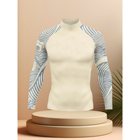 Men's Quick Dry Breathable Long Sleeve Rashguard Shirt Sun Protection Beach Swimming Surfing Top