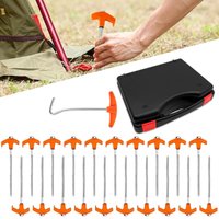 20Pcs Screw Tent Stakes, Ground Anchors Screws for Outdoor Camping, 20cm Tent Pegs Spike Hook Camping Tent Nail Canopy Stakes