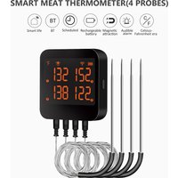 smart meat thermometer Digital Bluetooth with 4 Probes Rechargeable for Grill BBQ Smoker Oven - Remote Temperature Monitoring