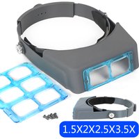 1.5X2X2.5X3.5X Professional Head Wearing Magnifier Optivisor Eye Loupe 4 Lens Magnifier For Watch Repair Jewelry Making Welding