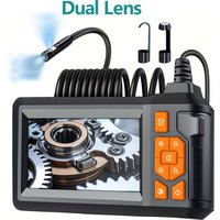Dual lens Industrial Endoscope Camera 4.3'' IPS Screen HD1080P Rigid Cable Pipe Sewer Inspection Borescope IP67 Waterproof