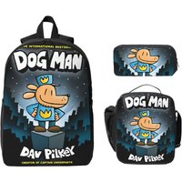 3Pcs Dog Man Theme School bags Set for Children Pen Bags Backpack Sets with Lunch Box For School Students Daypack