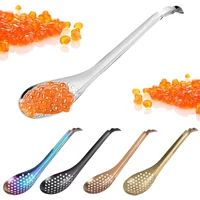 1PCS Stainless Steel Spherification/Caviar Spoon Multifunctional Long Handle Cooking Egg Yolk Splitter Spoon for Kitchen
