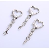 10Pcs Unique Alloy Heart Keyring Pendant Heart Shaped Clasp For DIY Projects Bag Key Chain Accessories