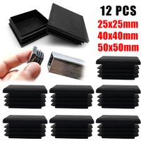25/40/50mm Black Blanking End Plastic Cap Square Tube Insert Pipe Box Chair Plug