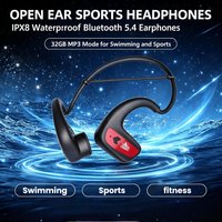 Knochenleitungs-Kopfhörer Open-Ear-Ohrhörer IPX8 Wasserdichte Schwimm-Kopfhörer Bluetooth 5.4 32GB MP3-Player Sport-Ohrhörer