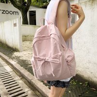 Simple and Versatile Drawstring Bow Large Capacity Backpack with Personalized Embroidered Name Nylon Backpack 2025 Gift New