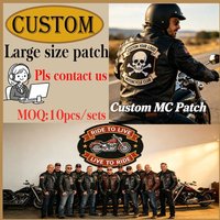 Custom Large Embroidered Motorcycle Club Patch - Personalized Punk Biker Rocker Back Patch for Vest Jacket Decoration