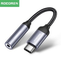 ROCOREN USB Type C To 3.5mm Headphone Aux Adapter Jack Digital Audio Cable Earphone Converter For iPhone 15 Pro Huawei Sumsang