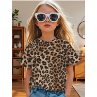 Cow Pattern T-Shirts for Girls Casual Girls Clothes 7 to 8 Years Tops Short Sleeve Outdoor Harajuku O-Neck Tees Children T-Shirt