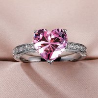 Luxury Female Rings 925 Sterling Silver Heart Ring for Women Inlaid White Zircon Stones Wedding Ring Engagement Jewelry Gift