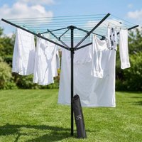 Outdoor Rotary Clothes Line, 45m Washing Line, Powder-Coated Steel Clothes Dryer for Garden Use