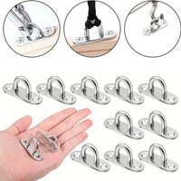 20pcs M6 Stainless Steel Pad Eye Plate Wall Anchor Ceiling Hooks for Marine Hammock Rigging Staple Hook Loop Eyelet Hardware