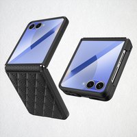 Shockproof Glass Protective Film Phone Case for Samsung Galaxy Z Flip 7 6 5 Flip7 FE Flip6 Flip5 Leather Hinge Protection Cover