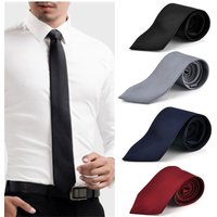 1Pc Fashion Slim Plain Mens Solid Skinny Neck Party wedding Tie Silk Necktie
