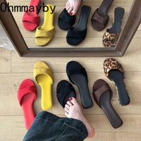 Summer Women's Open Toe Suede Slippers Elegant Solid Color Wedges Heel Dress Shoes Ladies Comfort Outdoor Beach Slides Shoes