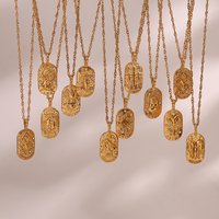 2023 Fashion Casting Zircon Zodiac Sign Bright Necklace For Woman Neck Jewelry Stainless Steel Constellation Custom Necklaces