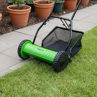 Push Lawn Mower Cordless Manual Reel Mower Hand Push Grass Trimmer Quiet Function Action Cut for Small Yards, Gardens