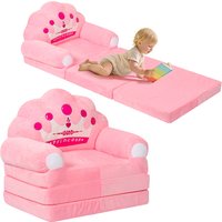 2 in 1 Foldable Kids Sofa Bed Baby Seat Chair Foam Filled Toddler Sleeping Couch Reading Armchair for Reading Relaxing Nursery
