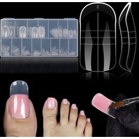 150pcs New Acrylic False Nail 15 Size Reusable Full Nail Tips Polyethylene Gel Full Cover Toenails Extension Foot Armor Mold
