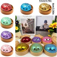 Giant Dumpling Squeeze Toy with Steamer Basket Simulation Design, Soft TPR Dough Balls, Ultra-Soft Slow Recovery Squishy Toy