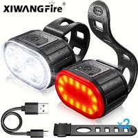 USB-C Rechargeable Bicycle Lights Bike Safety Warning Lamp Outdoor Waterproof Cycling Flashlight For Mountain And Road Bikes