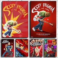 S-Scott Pilgrim vs the World Poster Stickers HD Waterproof Painting Wall Art for Bedroom Living Room Home Decor Decoration Gift