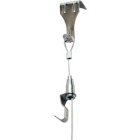 Self-Locking Adjustable Picture Rail Hook Hanging System, Heavy Duty Stainless Steel Wire for Artwork/Photo Frame Hanging