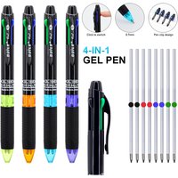 Professional Retractable 4 In 1 Multifunction Ballpoint Pen Set with 0.7mm 4 Color Refills, for School Writing Supplies