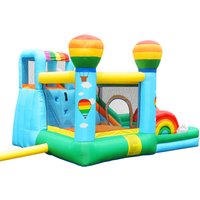 Joy popular rainbow theme garden grassland indoor outdoor inflatable bounce house inflatable jumping trampoline combo castle