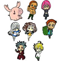 8pcs Anime The Seven Deadly Sins Pins Set DIY Metal Badges Cartoon Brooches for Clothes Decoration Fans Collection Gifts