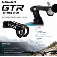 Goldix GTR Bicycle Stem 3D-Forged Construction 7050 Aluminum Alloy Material -17 Degrees Mountain Bike Stem